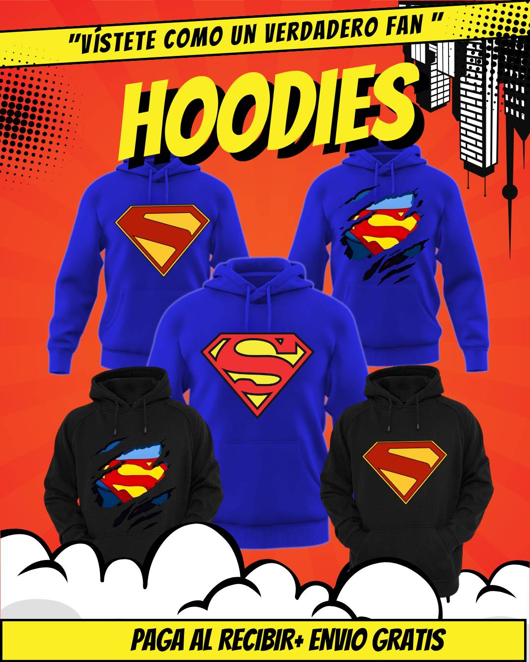BUZO HOODIE SUPERMAN $109.900