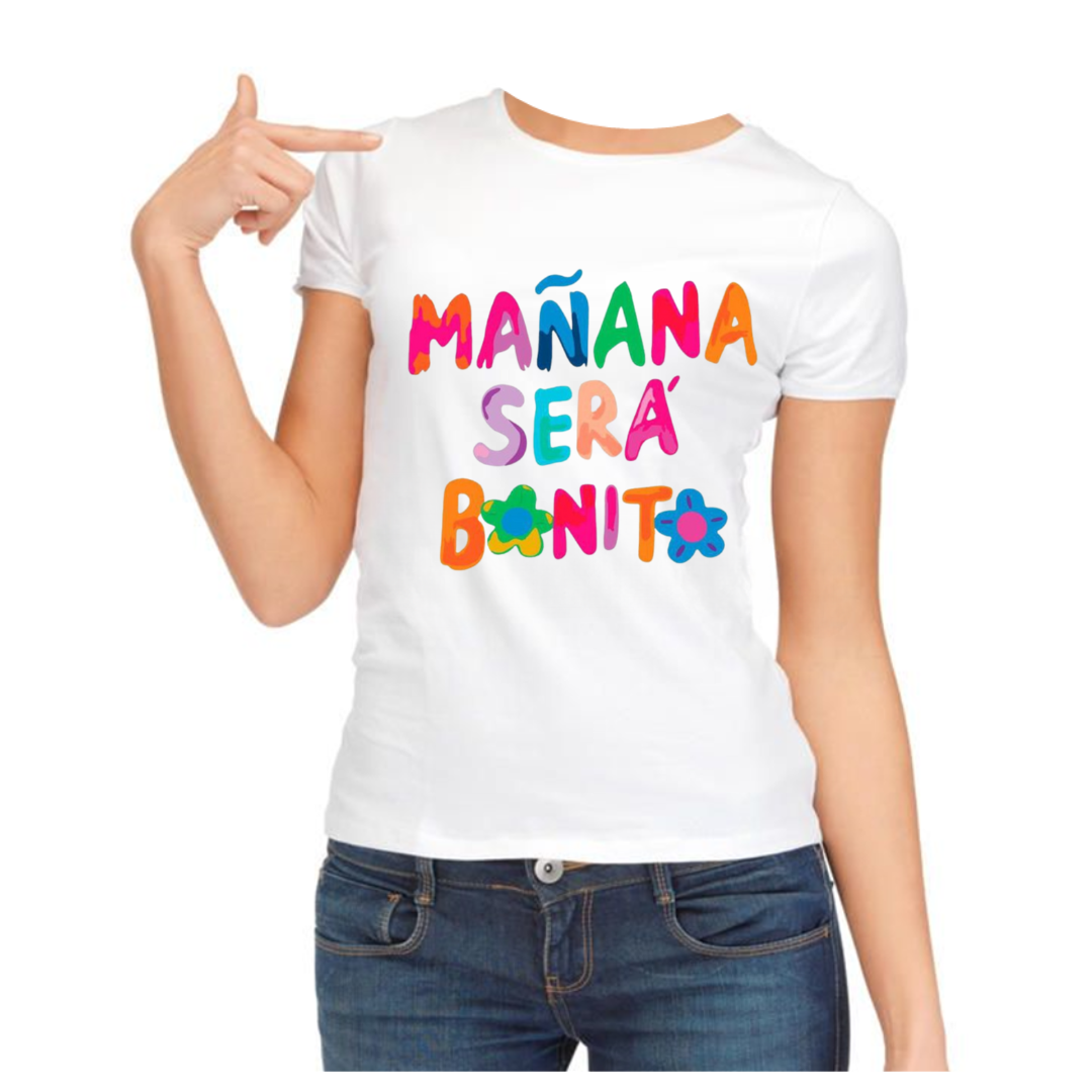 CAMISETA KAROL G MUJER BLANCA MAÑANA SERA BONITO