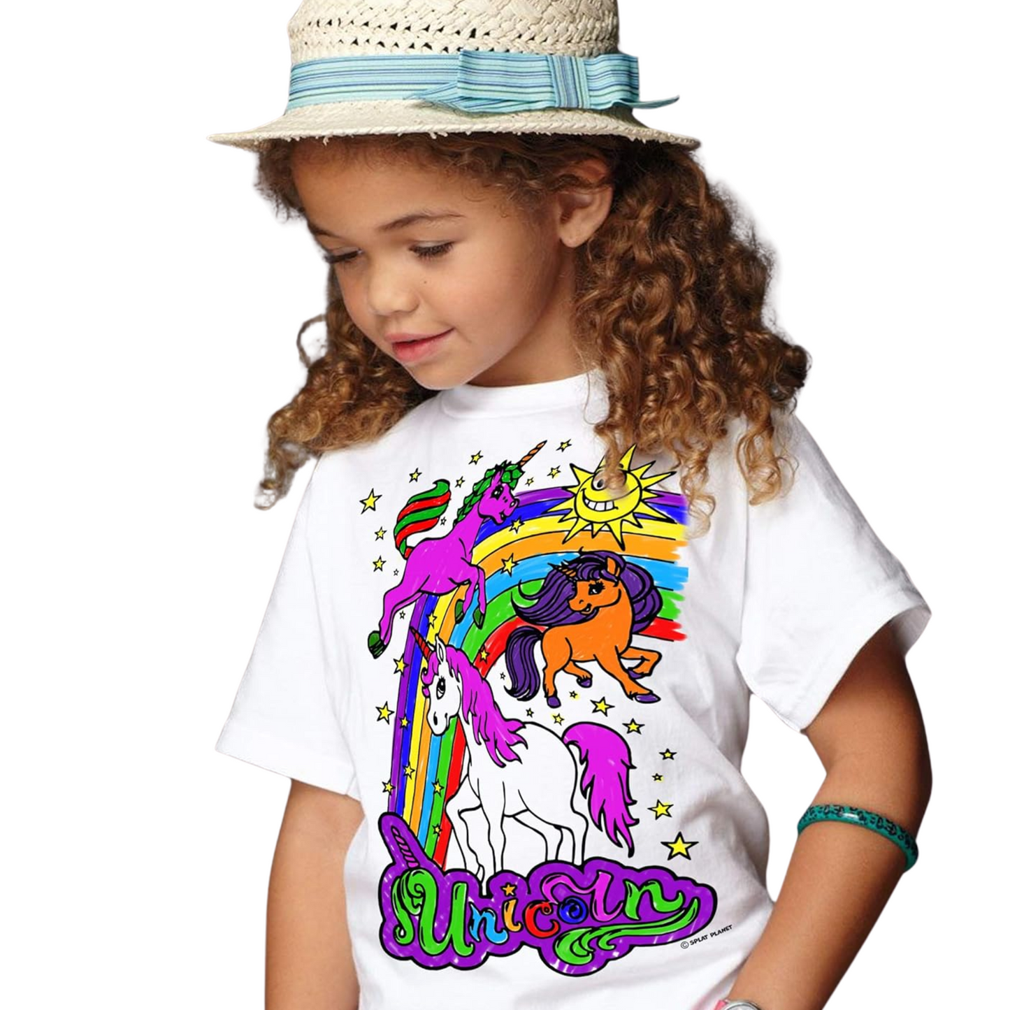 Camiseta Para Colorear Niños Creativa Divertida + Marcadores