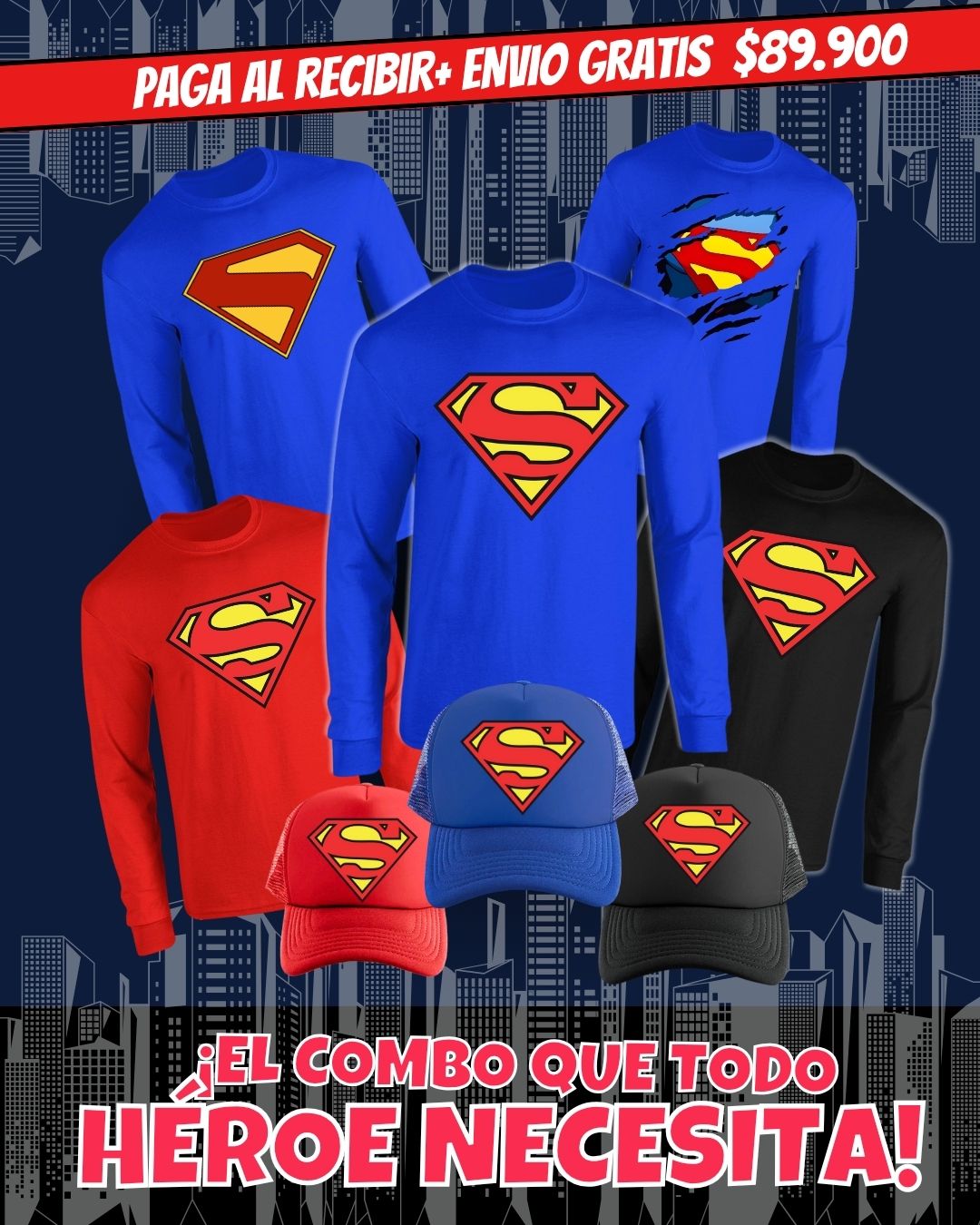 COMBO SUPERMAN CAMIBUZO+GORRA
