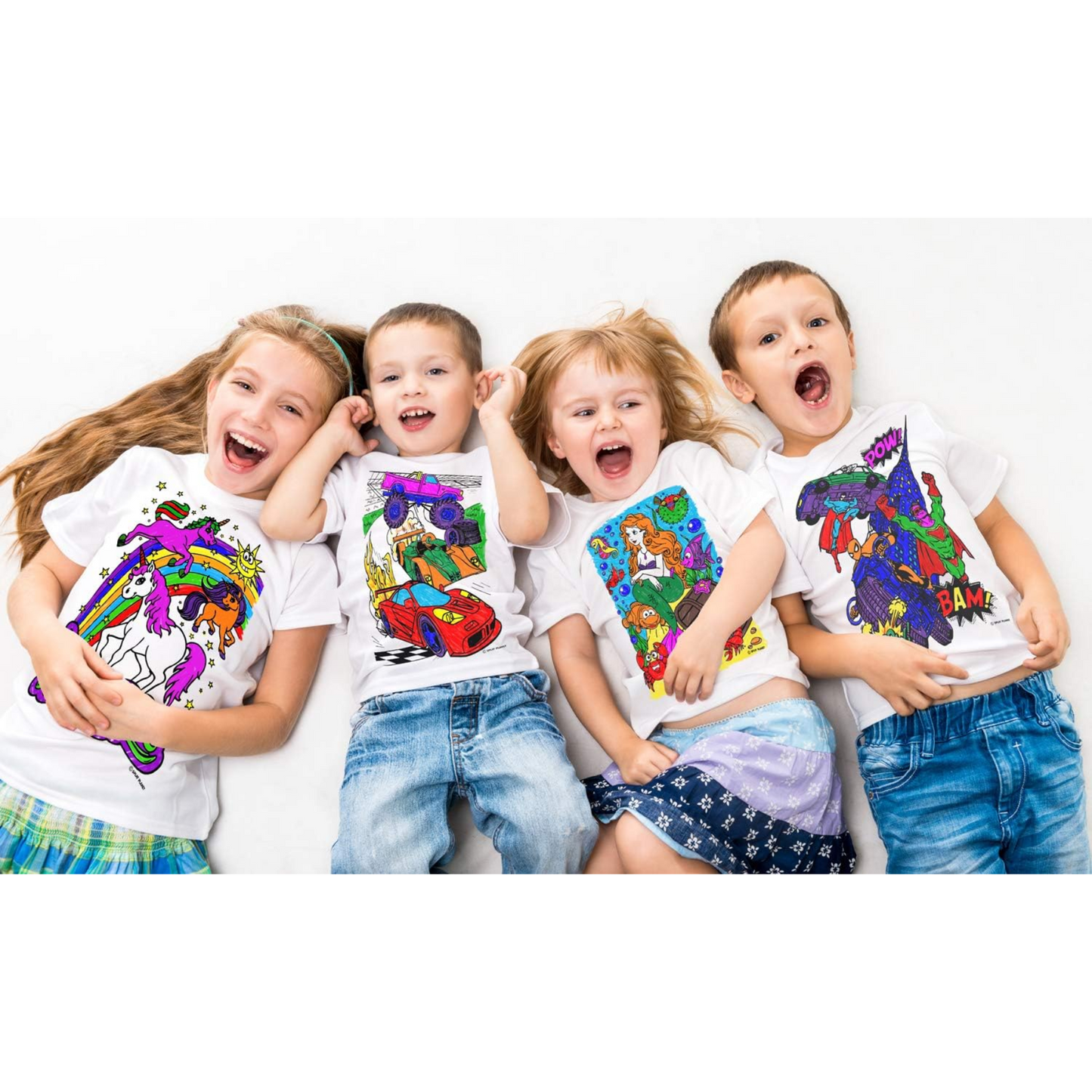 Camiseta Para Colorear Niños Creativa Divertida + Marcadores