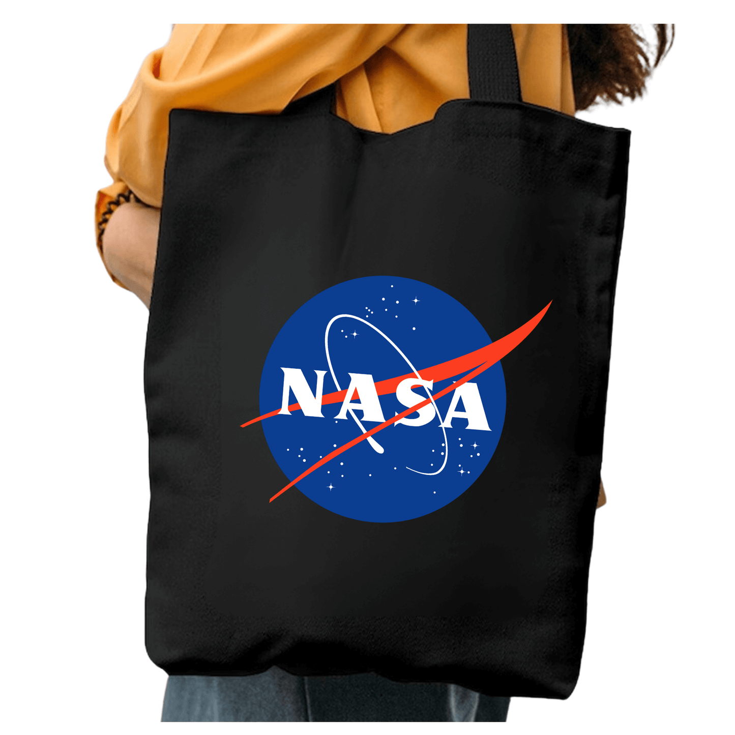 TOTEBAG NASA LOGO BOLSO NEGRA ALGODON