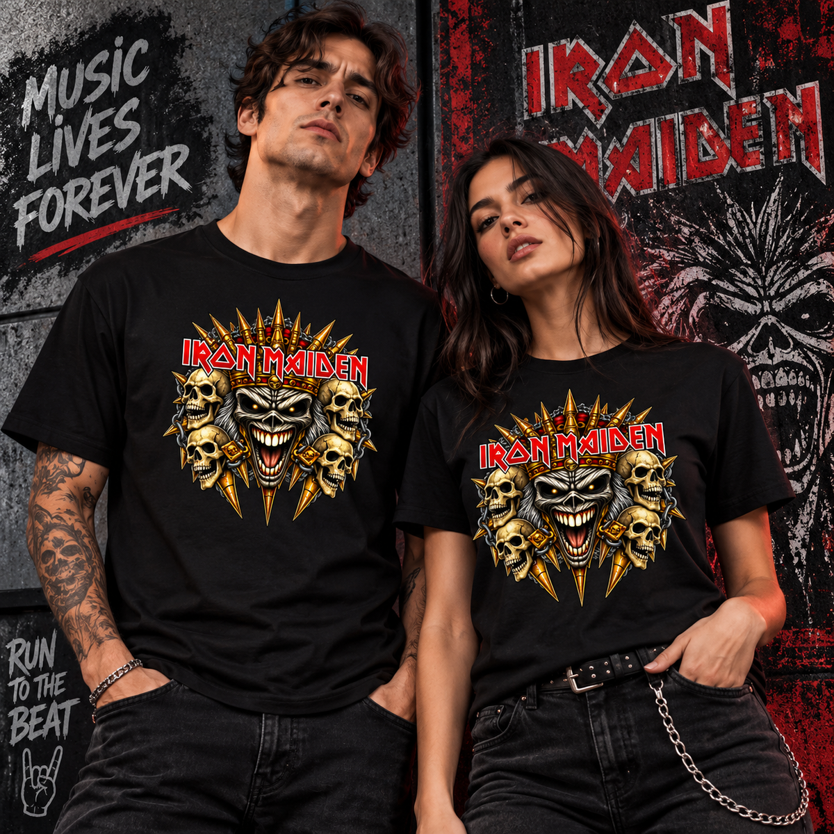 CAMISETA IRON MAIDEN TOUR SKULLS