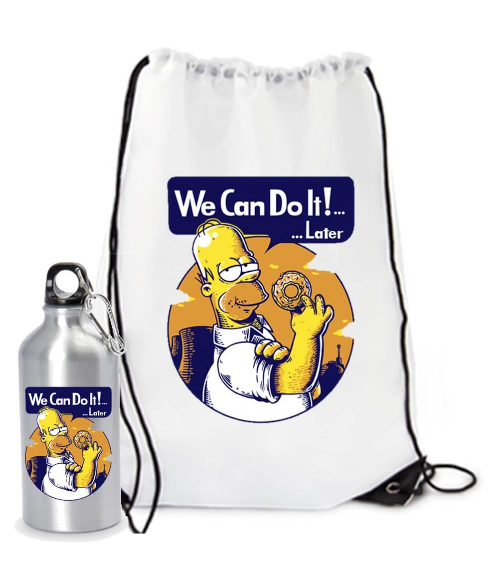 COMBO TULA TERMO HOMERO SIMPSON WE CAN DO IT!