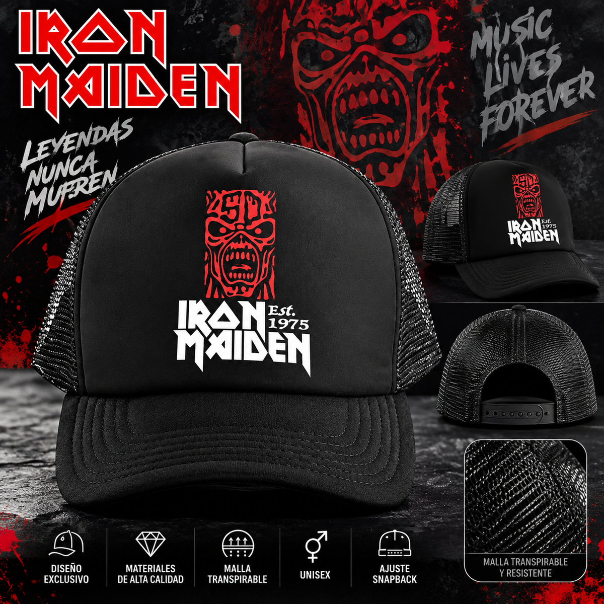 GORRA TRUCKER IRON MAIDEN – EST. 1975