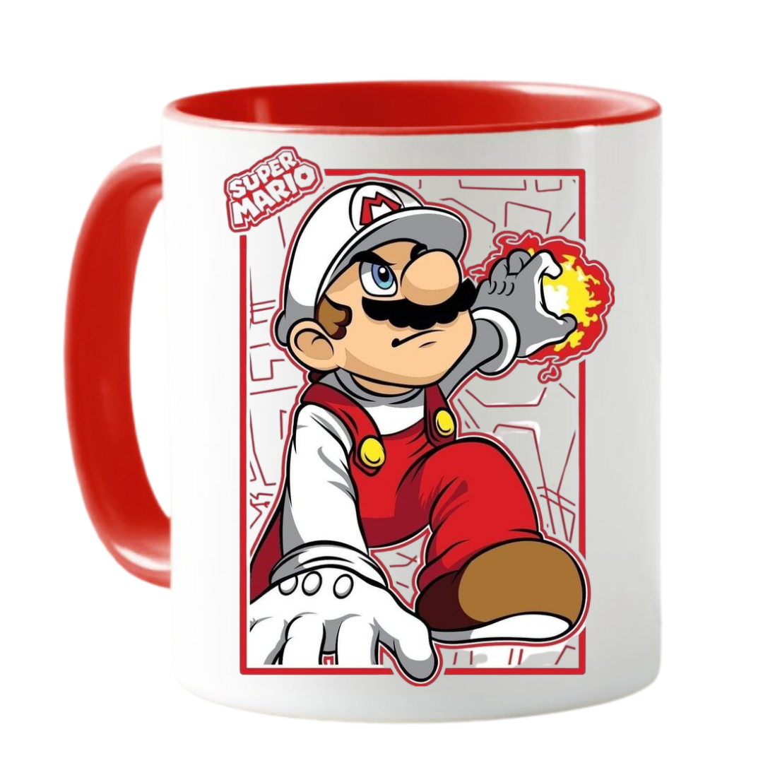 MUG MARIO BROS FUEGO TAZA CERAMICA