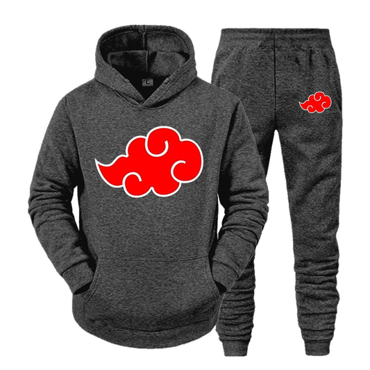 SUDADERA LAS NUBES DE LOS AKATSUKI NARUTO CONJUNTO DEPORTIVO