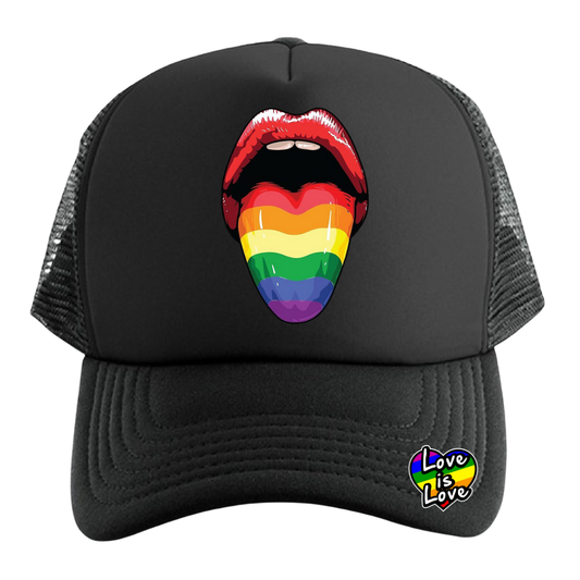 PRIDE LOVE IS LOVE GORRA TRUCKER CAMIONERA MALLA BOCA