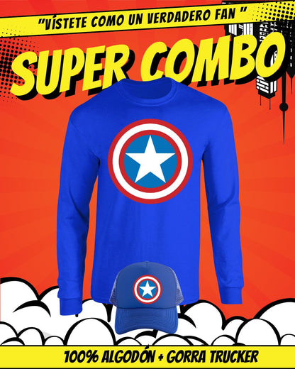 CAPITAN AMERICA SET CAMIBUZO GORRA