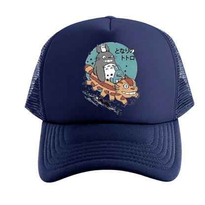 GORRA TOTORO GATO MALLA TRUCKER CAP CAMIONERA AZUL