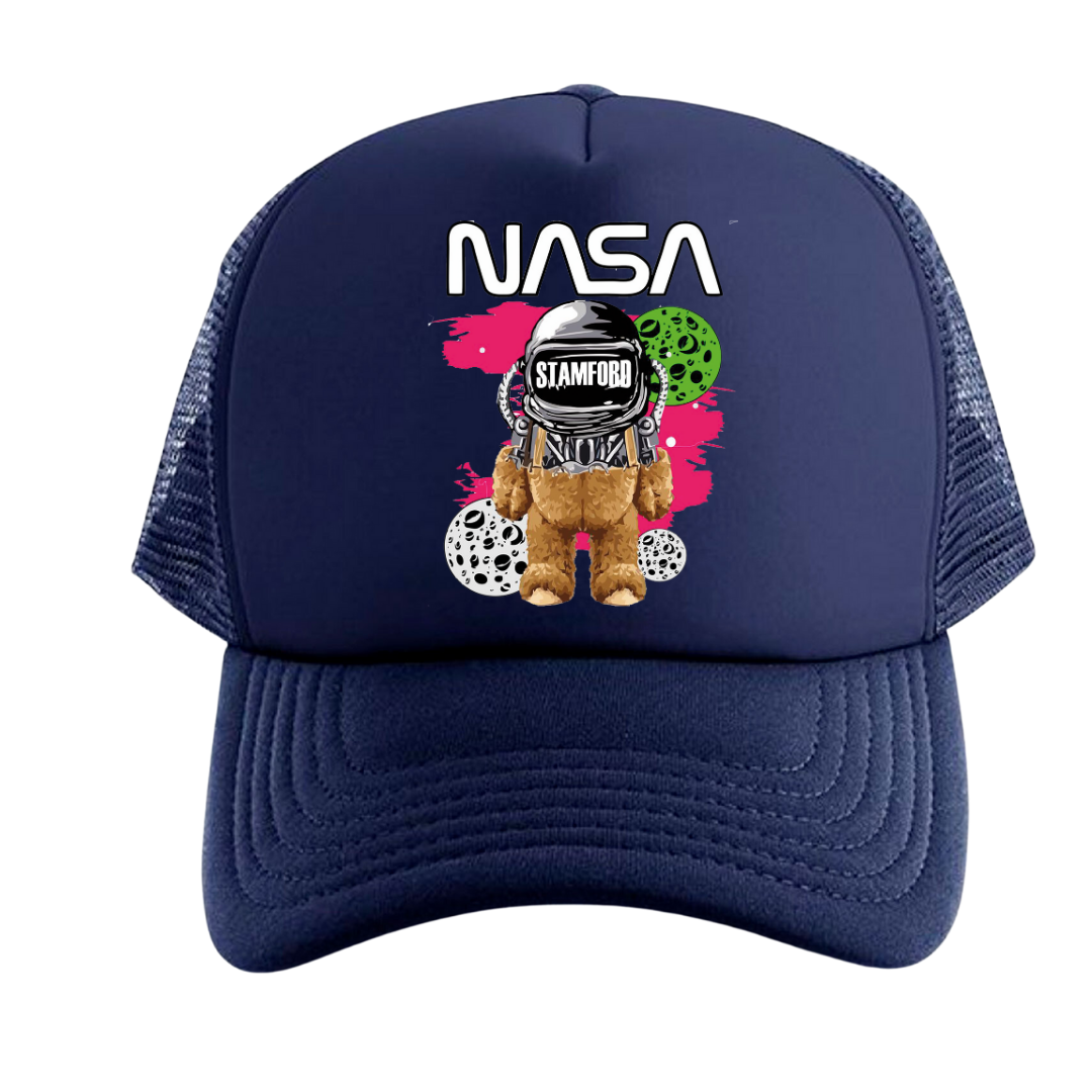 GORRA NASA OSO MALLA TRUCKER CAP CAMIONERA AZUL