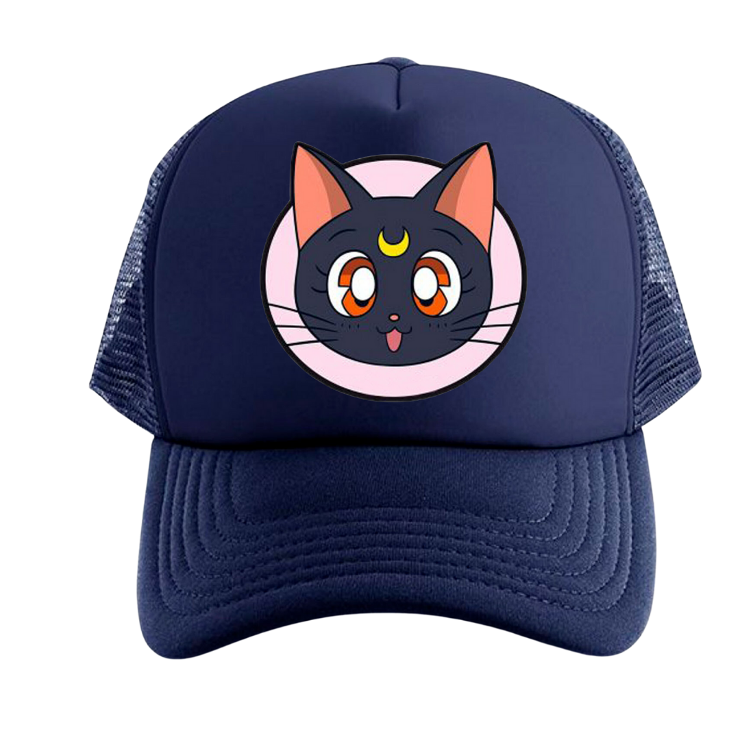 GORRA LUNA SAILOR MOON  MALLA TRUCKER CAP CAMIONERA AZUL