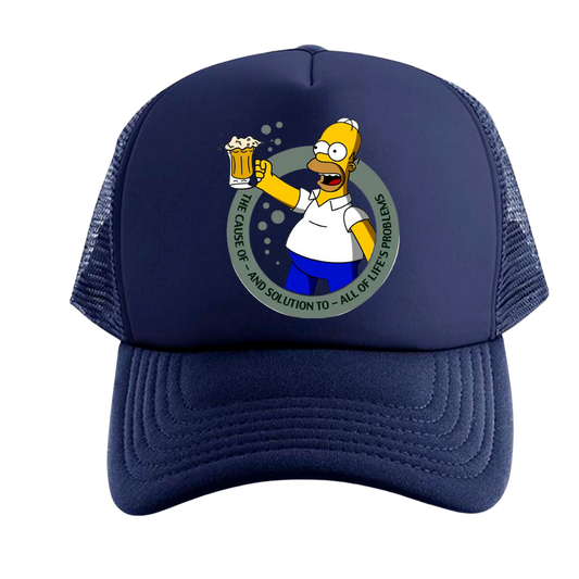 GORRA HOMERO SIMPSON MALLA TRUCKER CAP CAMIONERA AZUL