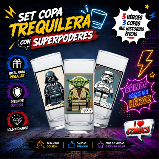 COPAS SHOTS STAR WARS TEQUILERAS X3