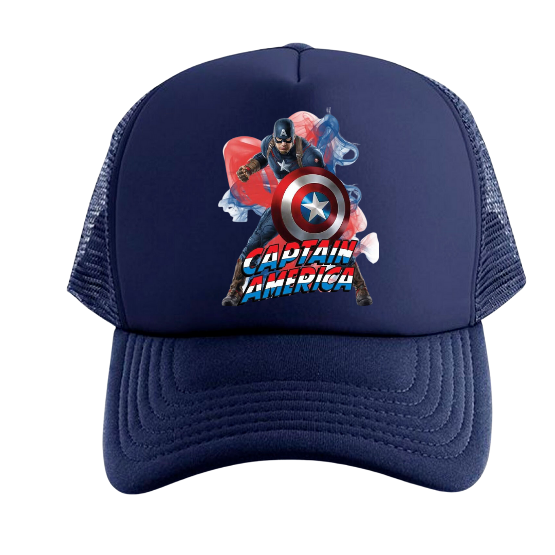 GORRA CAPITAN AMERICA MALLA TRUCKER CAP CAMIONERA AZUL