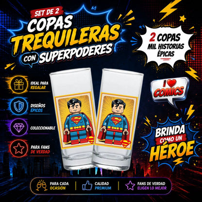 COPAS SHOTS TEQUILERAS SUPERMAN X 2