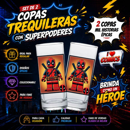 COPAS SHOTS TEQUILERAS DEADPOOL X 2