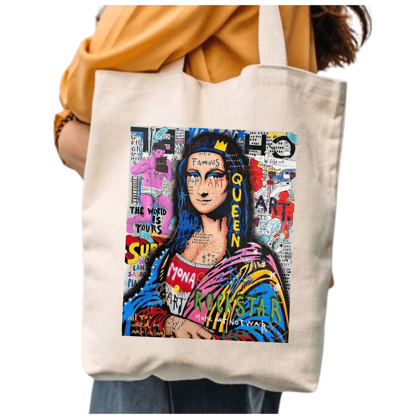 TOTEBAG MONALISA ARTE URNANO  BOLSO ALGODON