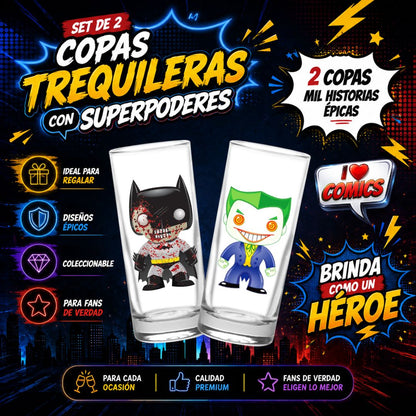 COPAS SHOTS BATMAN GUASON TEQUILERAS X2