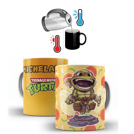 MUG MAGICO TORTUGAS NINJA MICHELANGELO