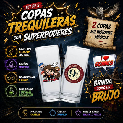 COPAS SHOTS HARRY POTTER PLATFORM TEQUILERAS X2