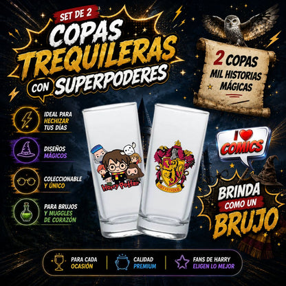 COPAS SHOTS HARRY POTTER GRYFFINDOR TEQUILERAS X2