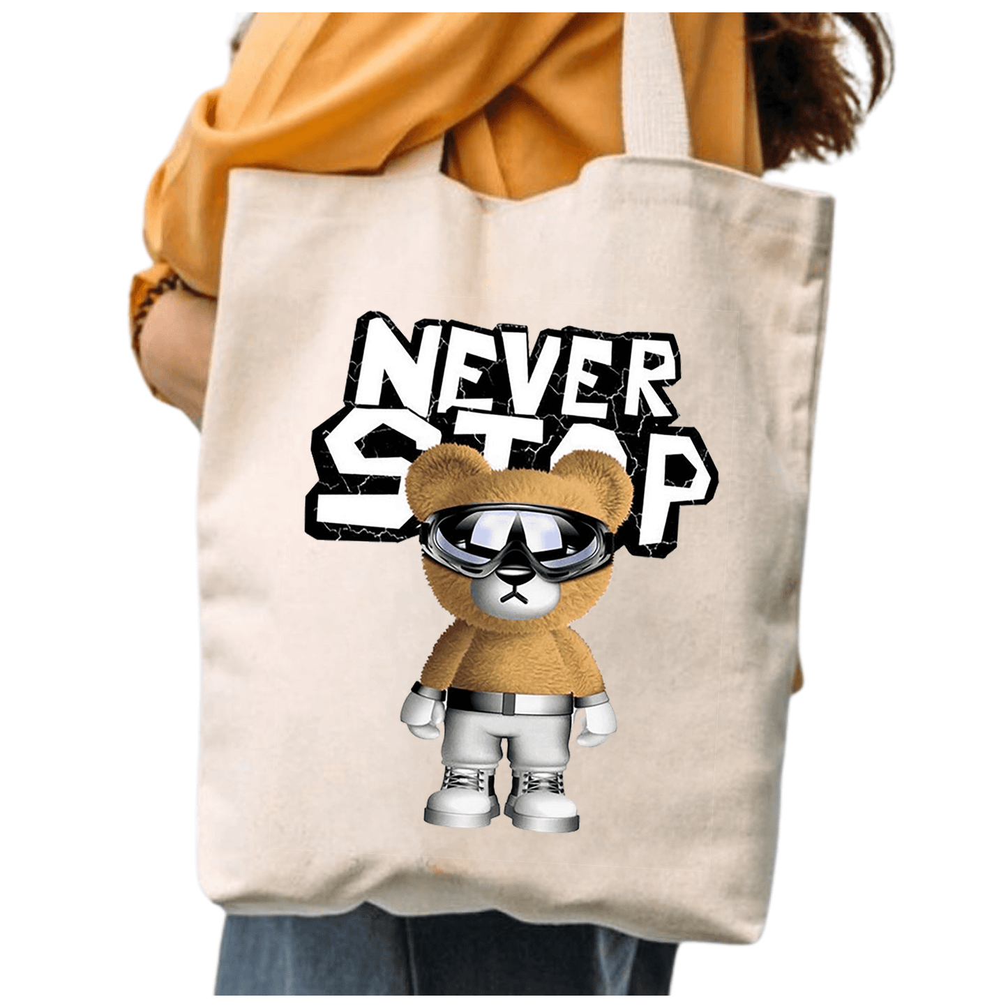 TOTEBAG NEVER STOP OSO BOLSO ALGODON