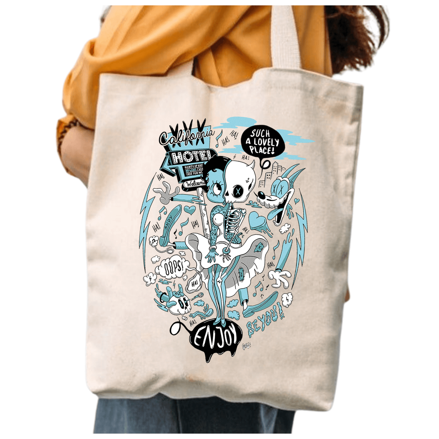 TOTEBAG BETTY BOOP CALIFORNIA  BOLSO ALGODON