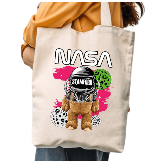 TOTEBAG ESPACIAL OSO NASA BOLSO ALGODON