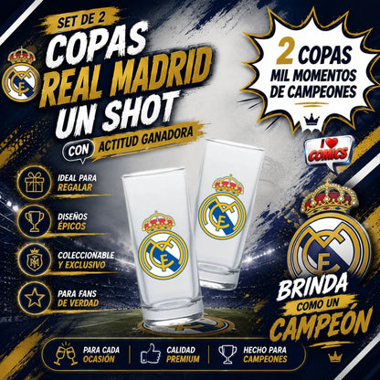 COPAS SHOTS REAL MADRID TEQUILERAS X2