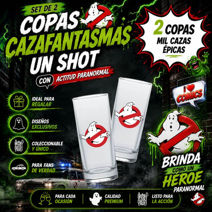COPAS SHOTS CAZFANTASMAS TEQUILERAS X2