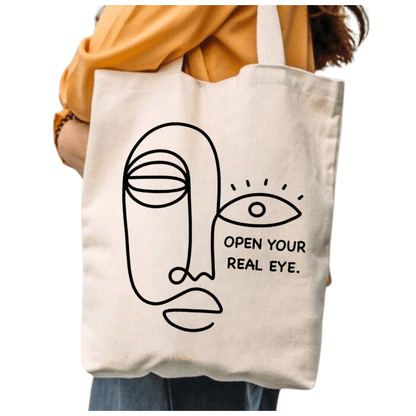 TOTEBAGOPEN YOU REAL EYE BOLSO ALGODON