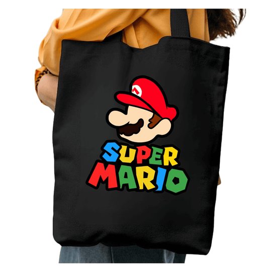 TOTEBAG SUPER MARIO BROS VIDEJUEGO  BOLSO NEGRA ALGODON