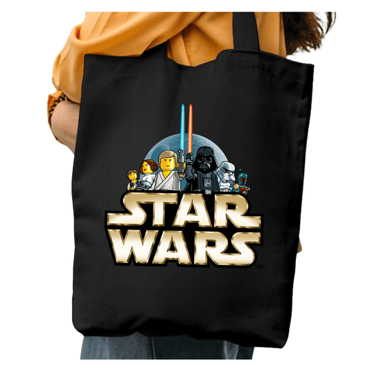 TOTEBAG STAR WARS LEGO BOLSO NEGRA ALGODON