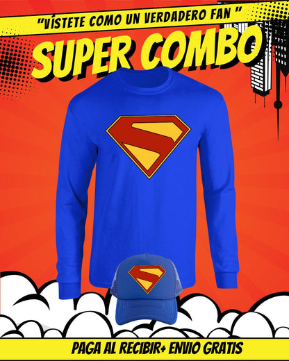 COMBO SUPERMAN  CAMIBUZO+GORRA
