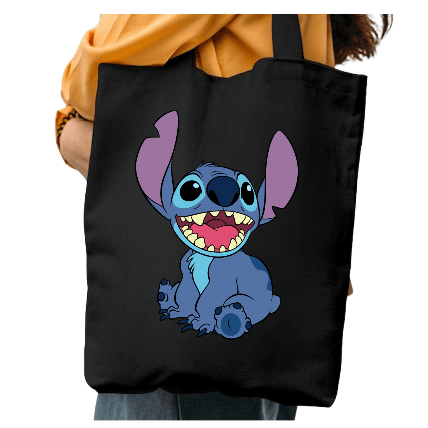 TOTEBAG LILO Y STITCH BOLSO NEGRA ALGODON