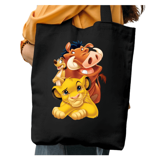 TOTEBAG EL REY LEON HAKUNA MATATA BOLSO NEGRA ALGODON