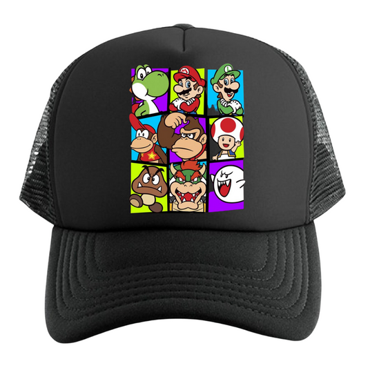 GORRA MARIO BROS JUEGO PERSONAJES CAP TRUCKER MALLA