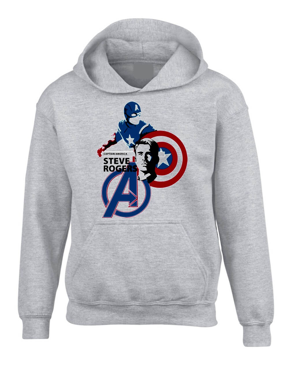 BUZO CAPITAN AMERICA SACO CAPOTA HOODIE GRIS