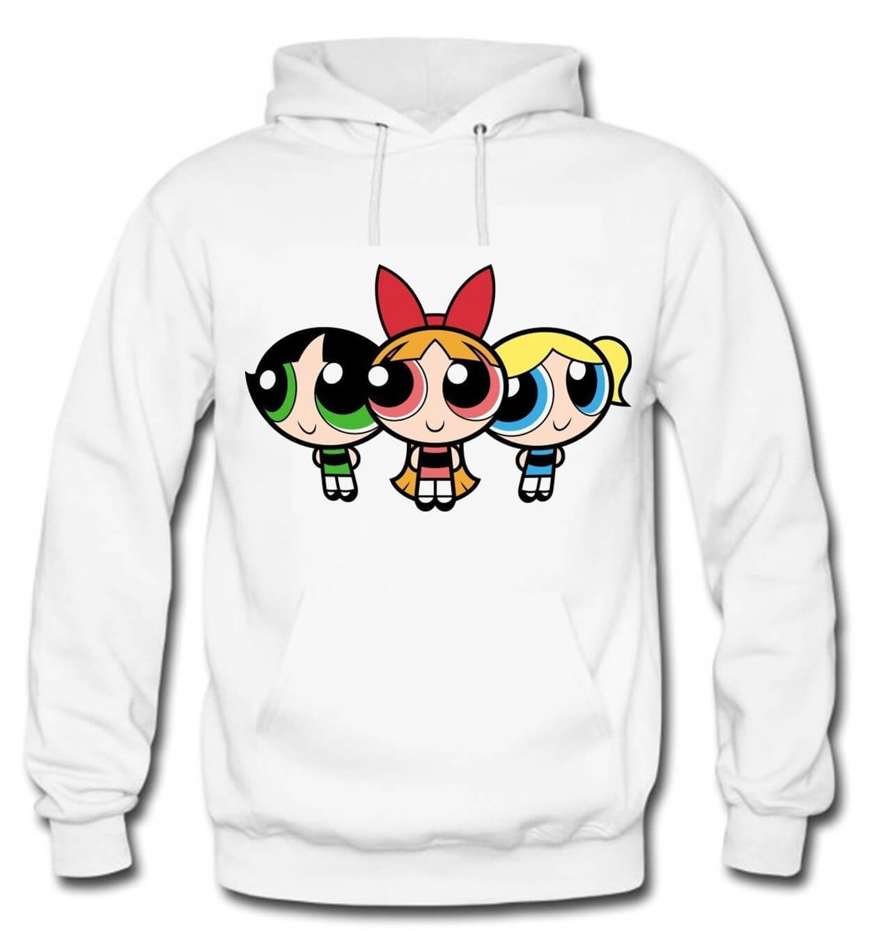 BUZO CHICAS SUPER PODEROSAS CAPOTA HOODIE BLANCO