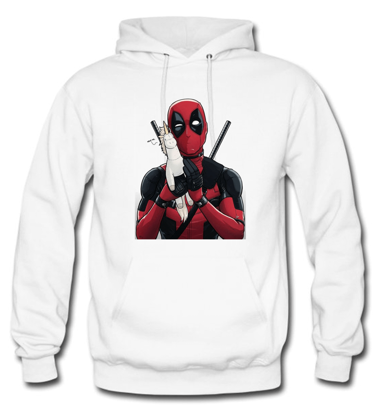 BUZO DEADPOOL SACO CAPOTA HOODIE BLANCO