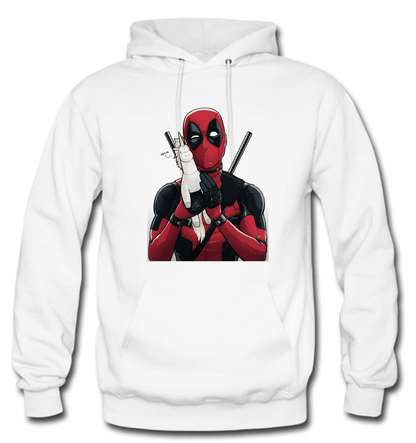 BUZO DEADPOOL SACO CAPOTA HOODIE BLANCO