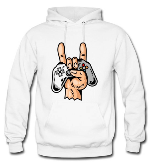 BUZO GAMER SACO CAPOTA HOODIE BLANCO