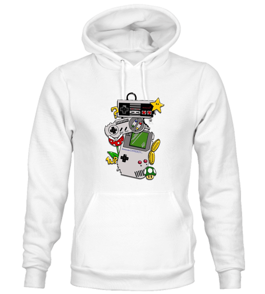 BUZO GAMER SACO CAPOTA HOODIE BLANCO