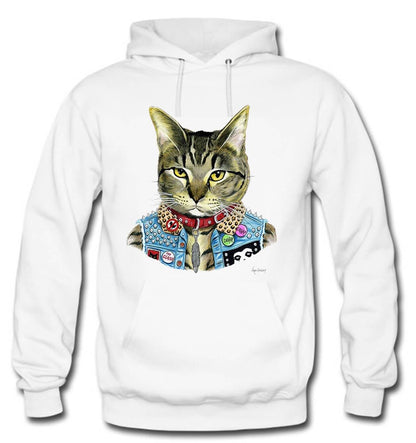 BUZO GATO SACO CAPOTA HOODIE BLANCO