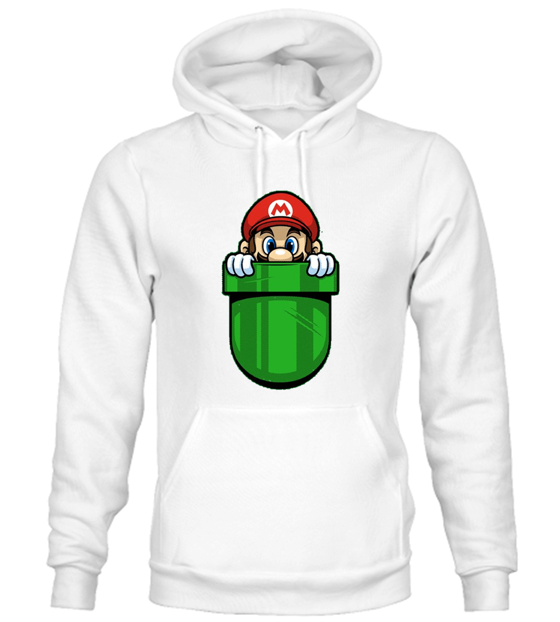 BUZO MARIO BROS CAPOTA HOODIE BLANCO