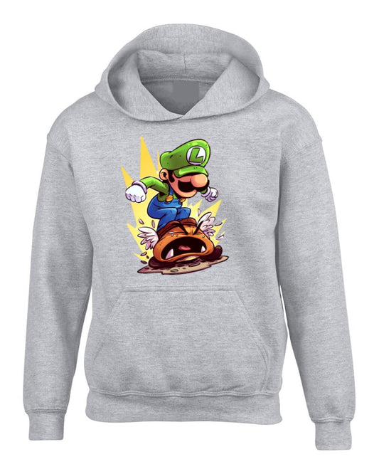 BUZO MARIO BROS LUIGI SACO CAPOTA HOODIE GRIS