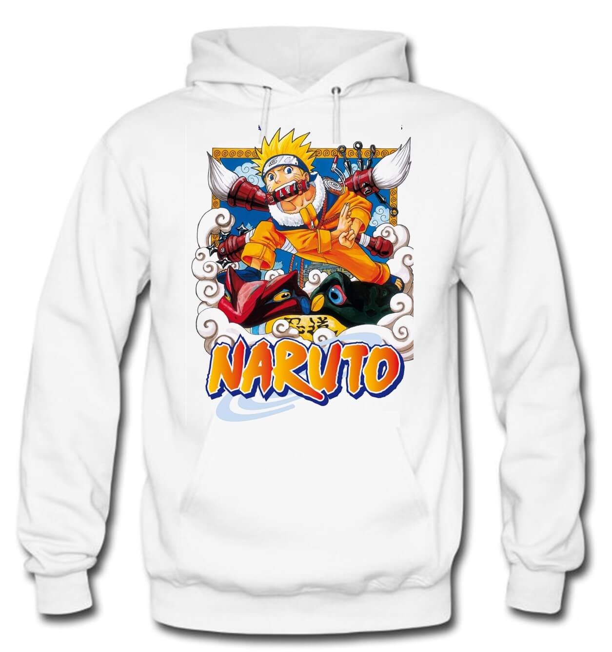 BUZO NARUTO CAPOTA HOODIE BLANCO