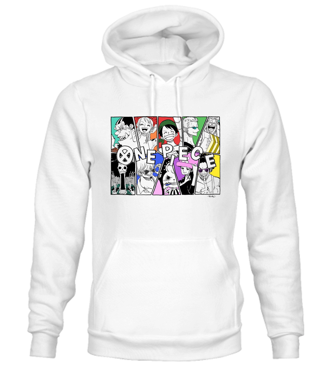 BUZO ONE PIECE CAPOTA HOODIE BLANCO