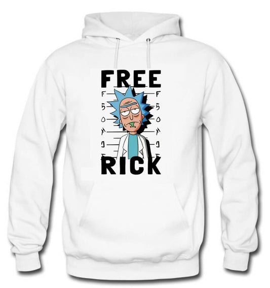 BUZO RICK Y MORTY CAPOTA HOODIE BLANCO